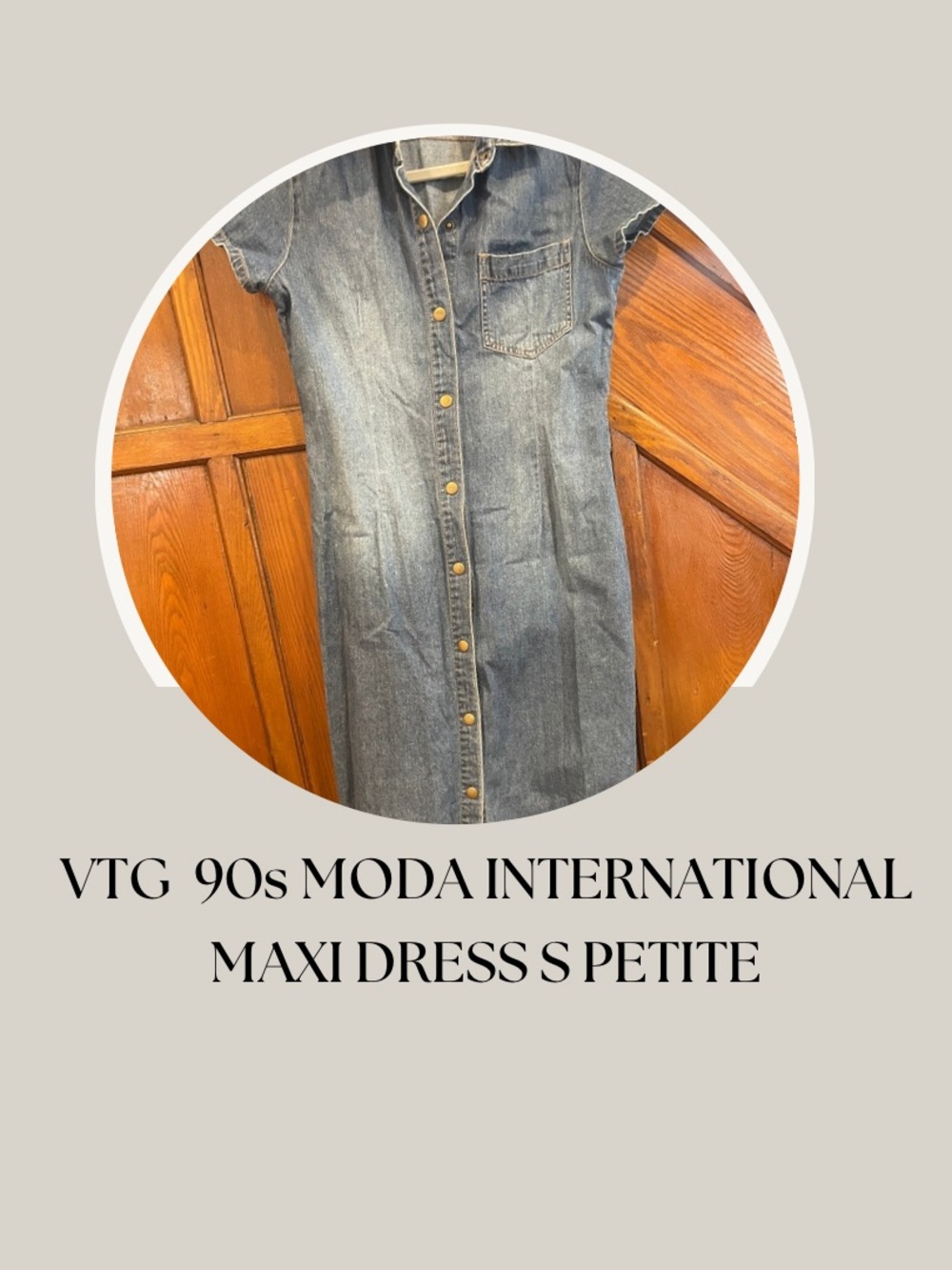 VTG 90s MODA INTERNATIONAL MAXI COTTON DRESS S PETITE